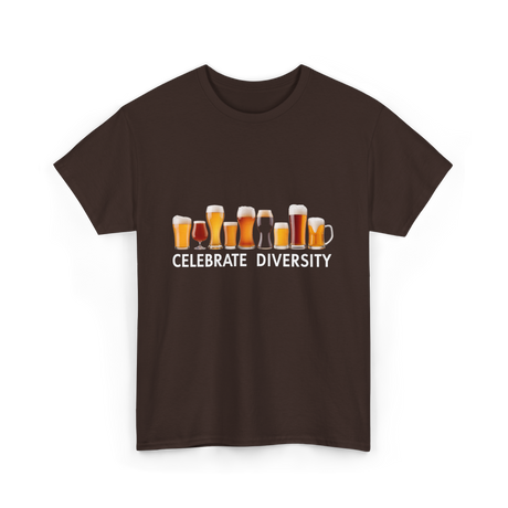 Celebrate Diversity Craft Beer T-Shirt - Dark Chocolate