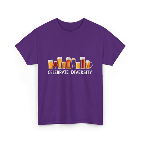 Celebrate Diversity Craft Beer T-Shirt - Purple