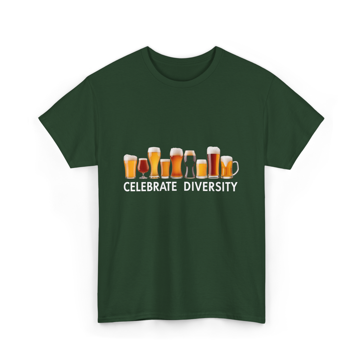 Celebrate Diversity Craft Beer T-Shirt - Forest Green