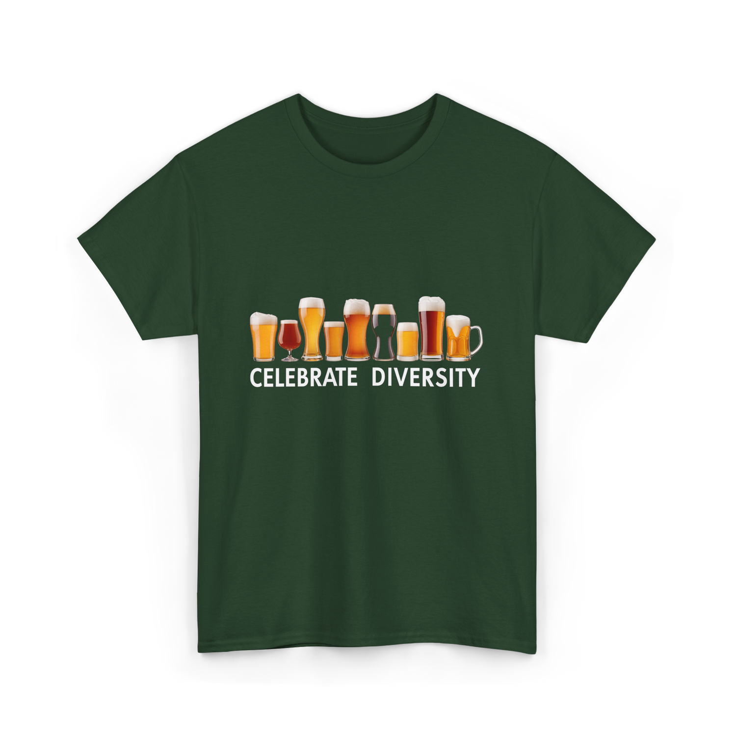 Celebrate Diversity Craft Beer T-Shirt - Forest Green