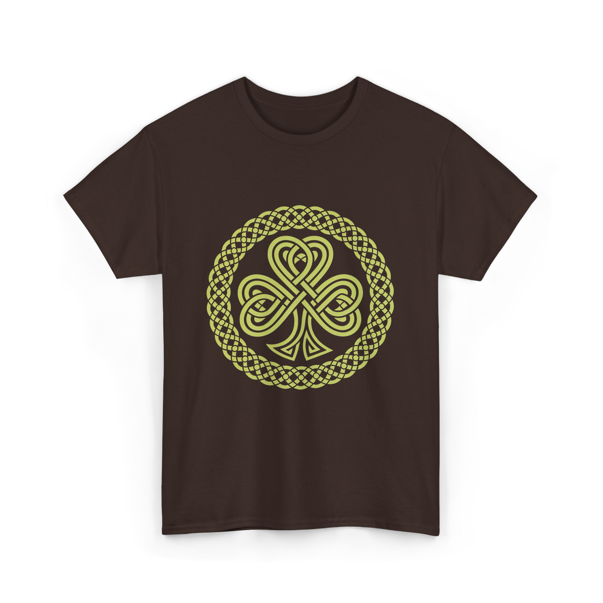 Celtic Knot Four Leaf Clover T-Shirt - Dark Chocolate
