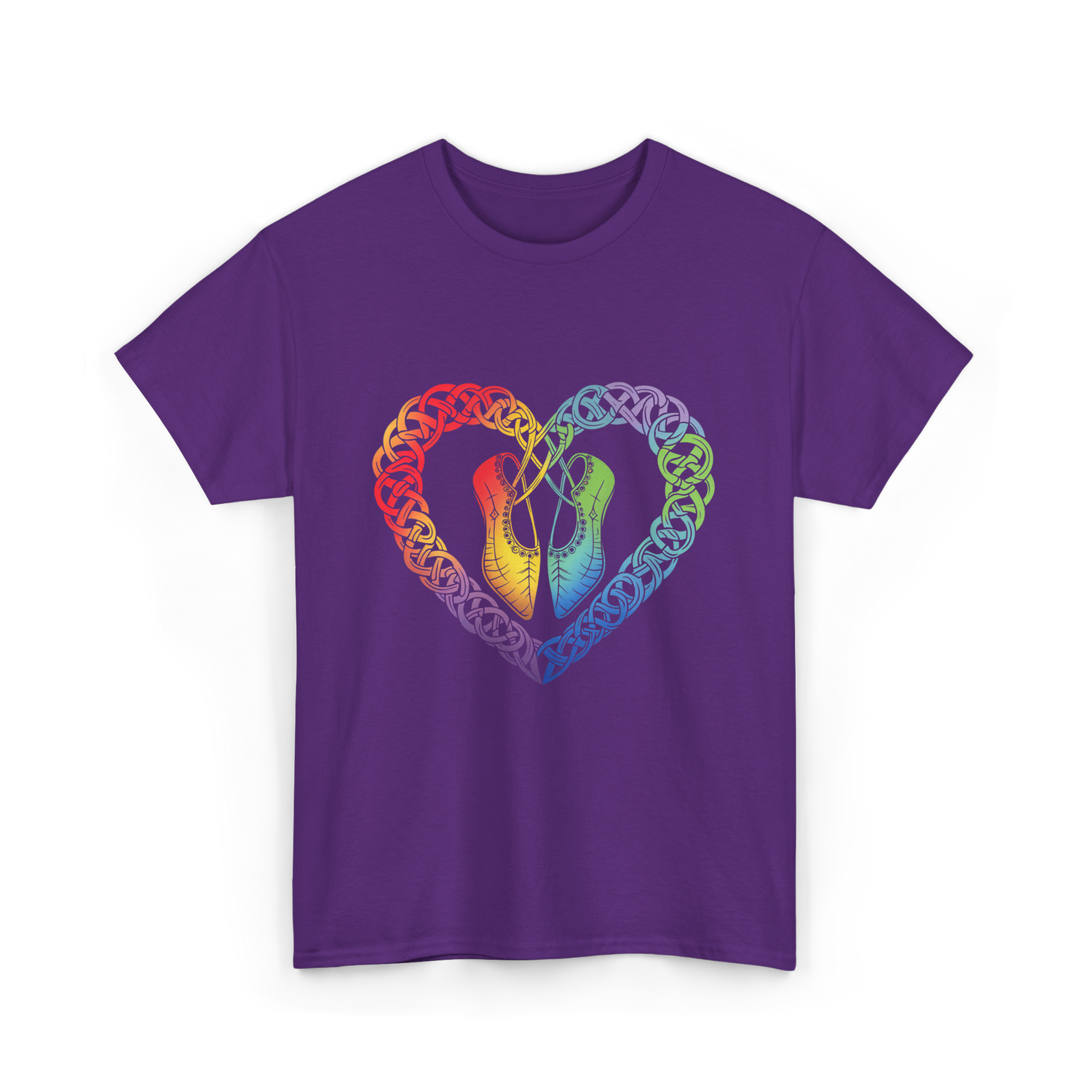 Celtic Knot Heart Dance Shoes T-Shirt - Purple