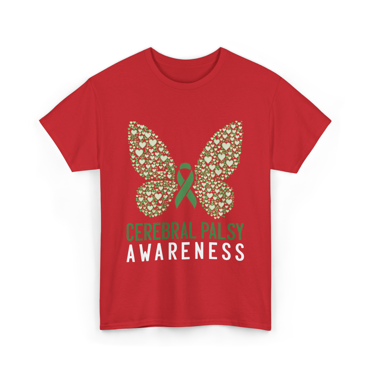 Cerebral Palsy Awareness Butterfly T-Shirt - Red