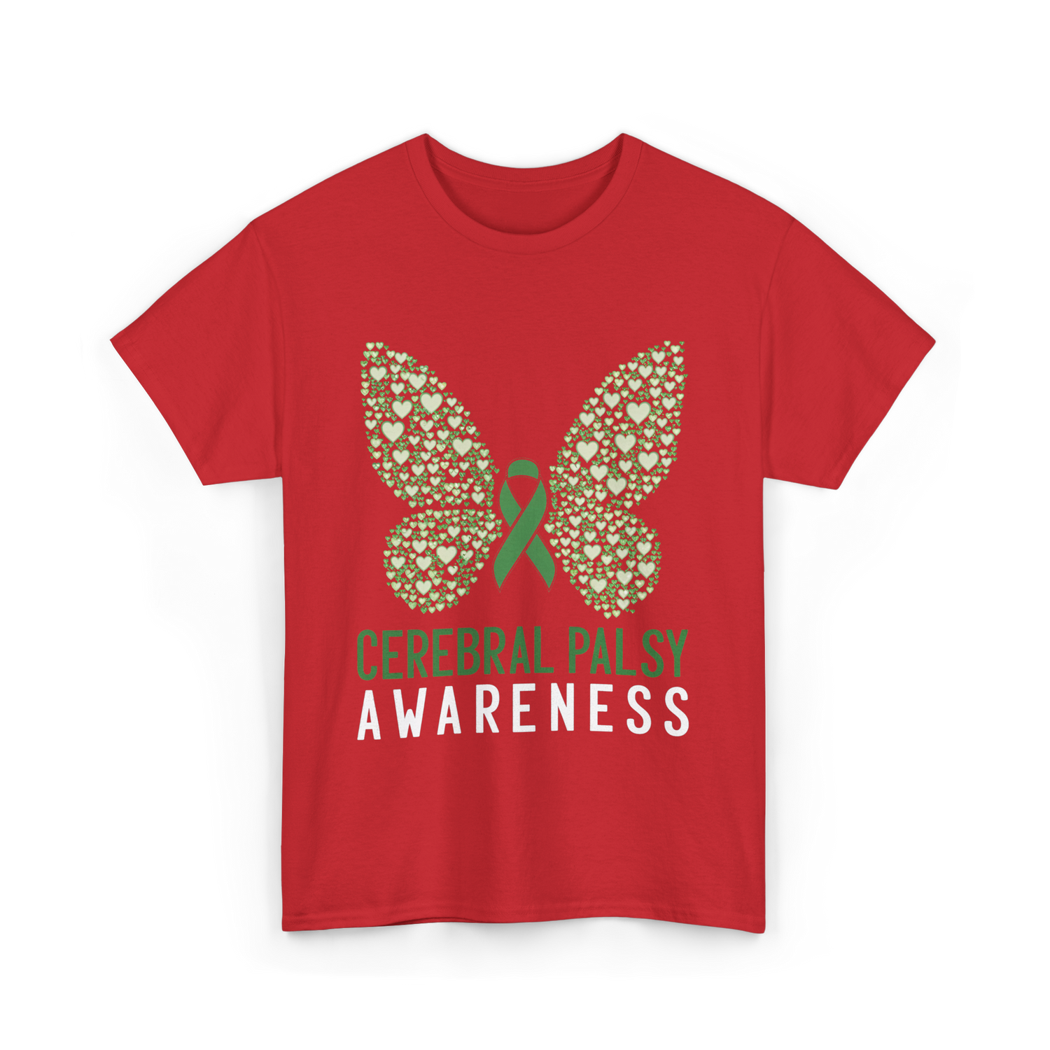 Cerebral Palsy Awareness Butterfly T-Shirt - Red