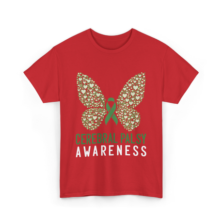 Cerebral Palsy Awareness Butterfly T-Shirt - Red
