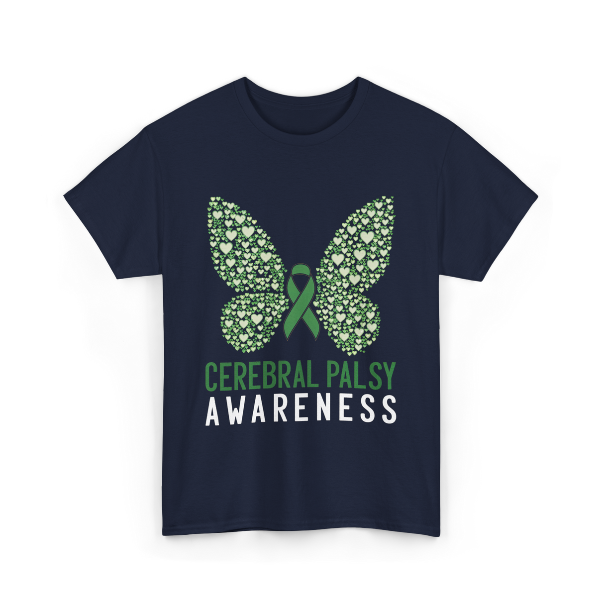 Cerebral Palsy Awareness Butterfly T-Shirt - Navy