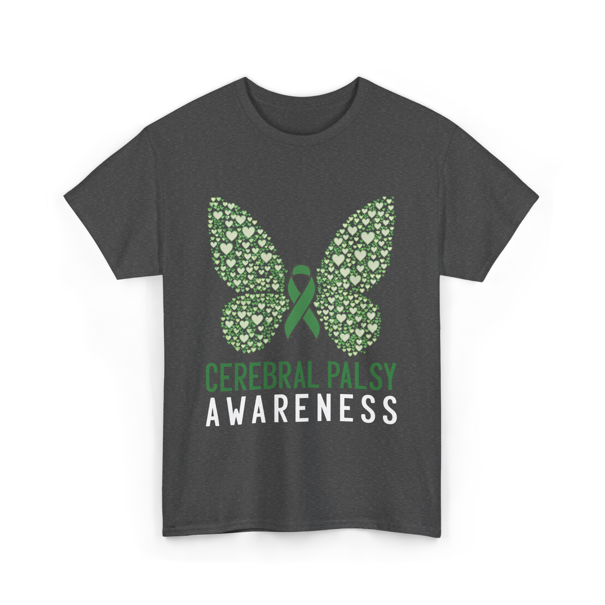 Cerebral Palsy Awareness Butterfly T-Shirt - Dark Heather