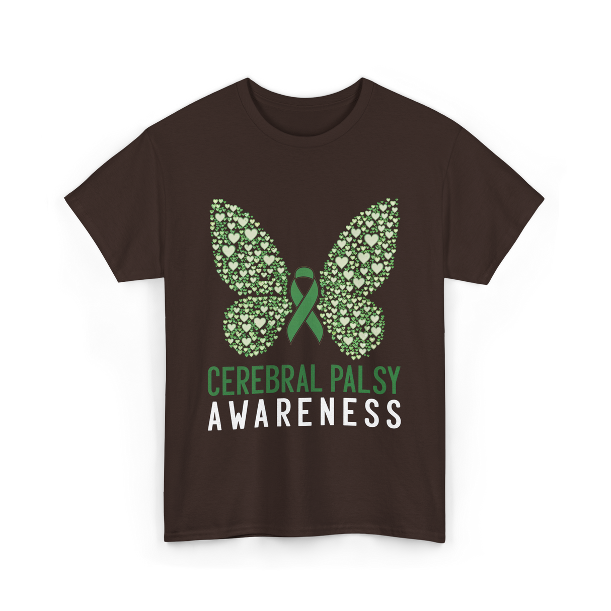 Cerebral Palsy Awareness Butterfly T-Shirt - Dark Chocolate