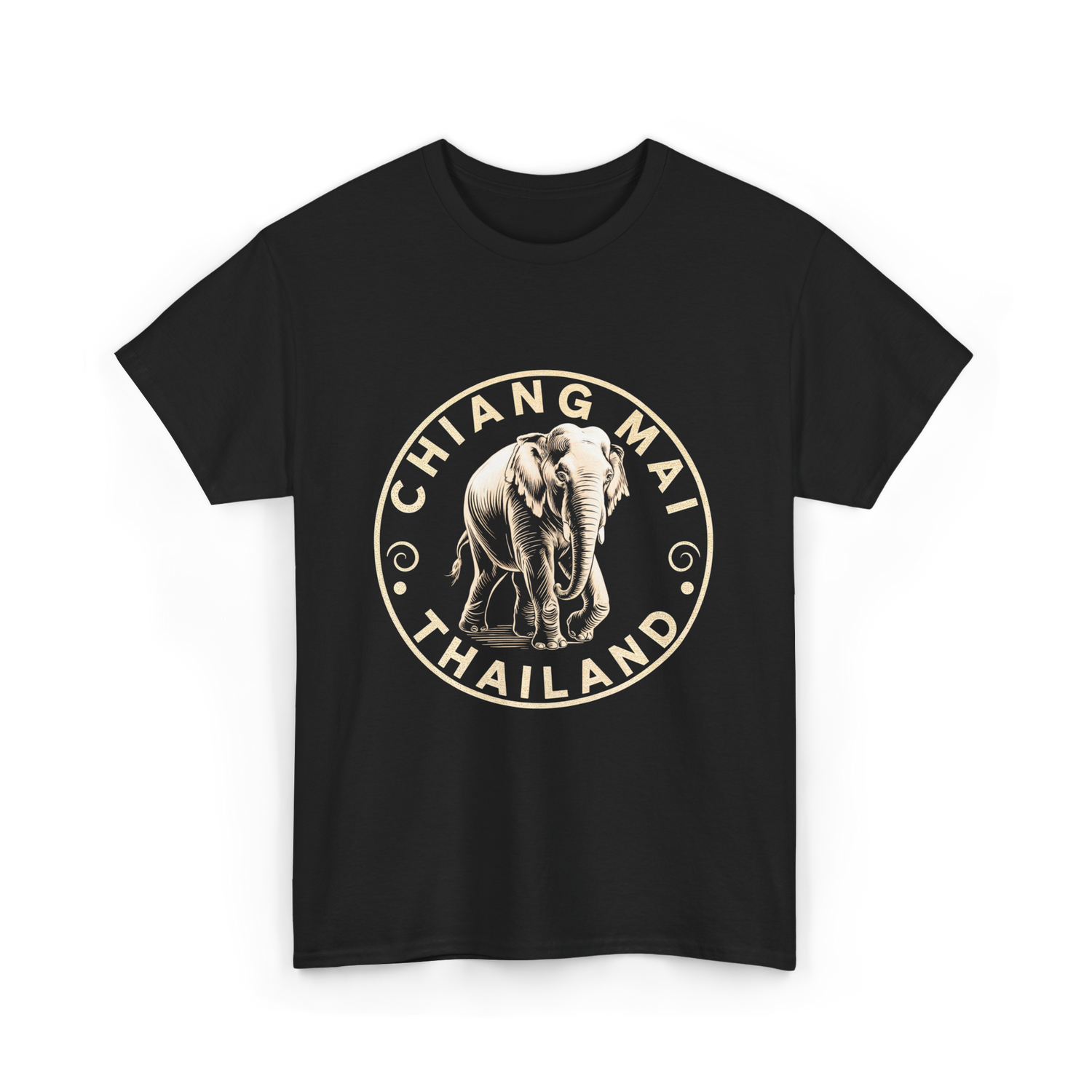 Chiang Mai Thailand Elephant T-Shirt - Black
