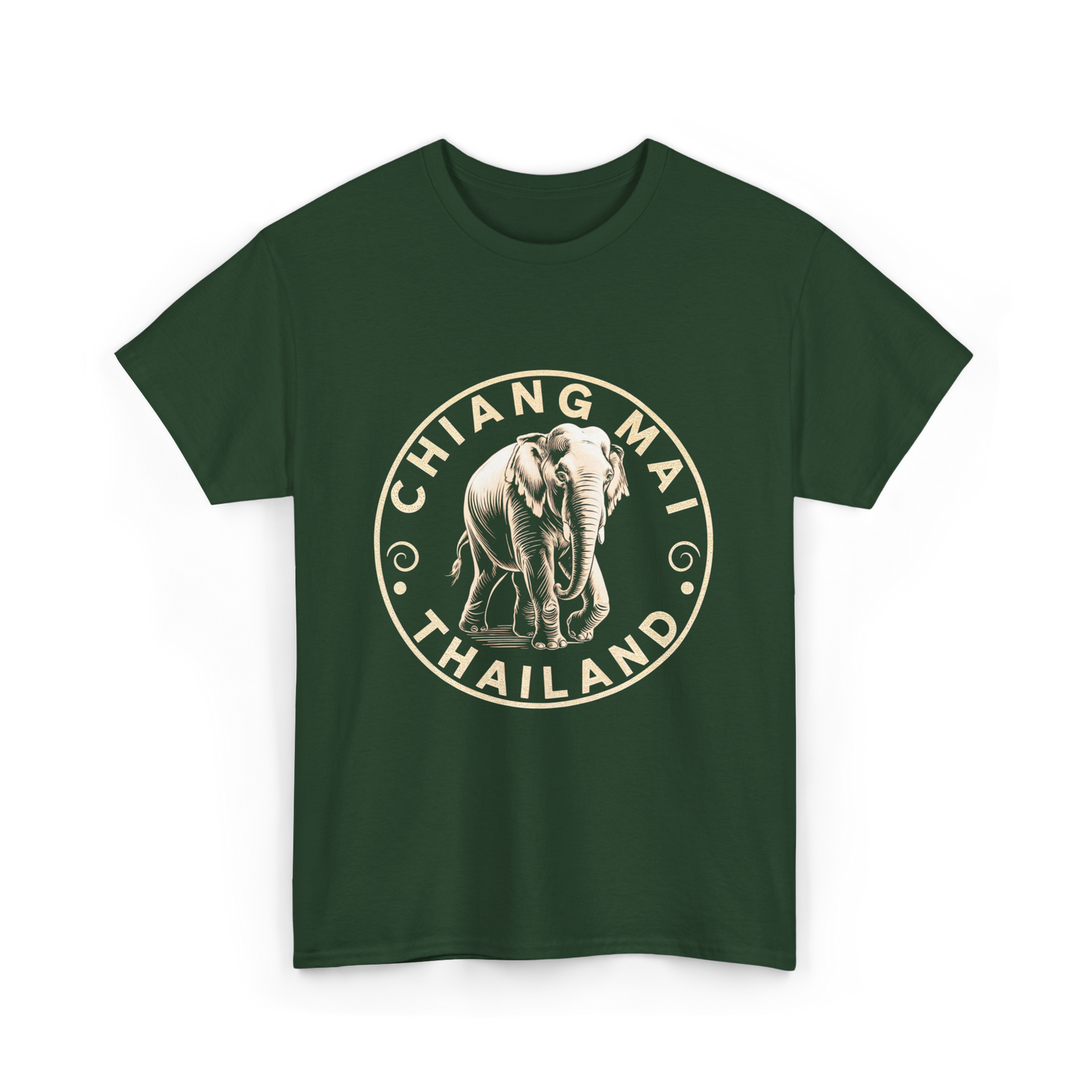 Chiang Mai Thailand Elephant T-Shirt - Forest Green