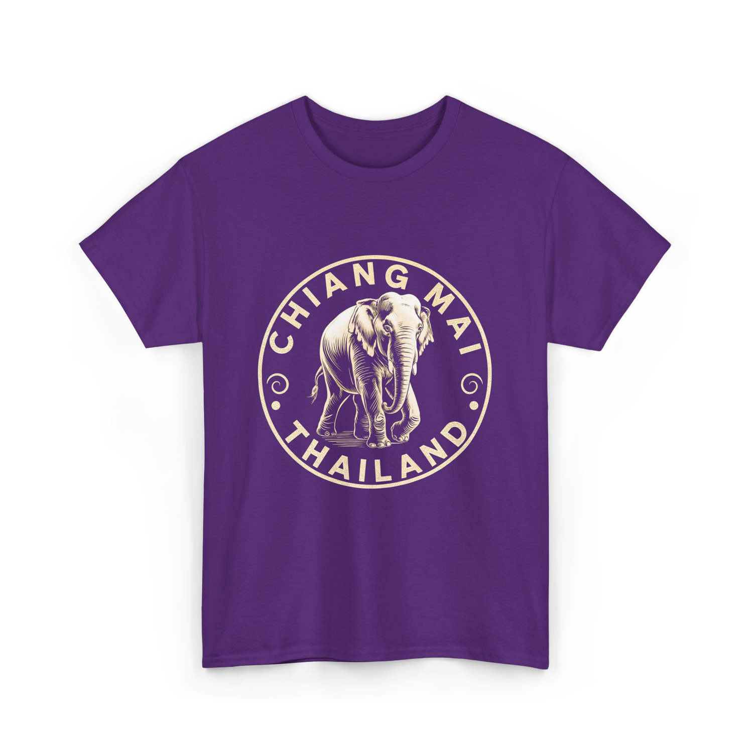 Chiang Mai Thailand Elephant T-Shirt - Purple