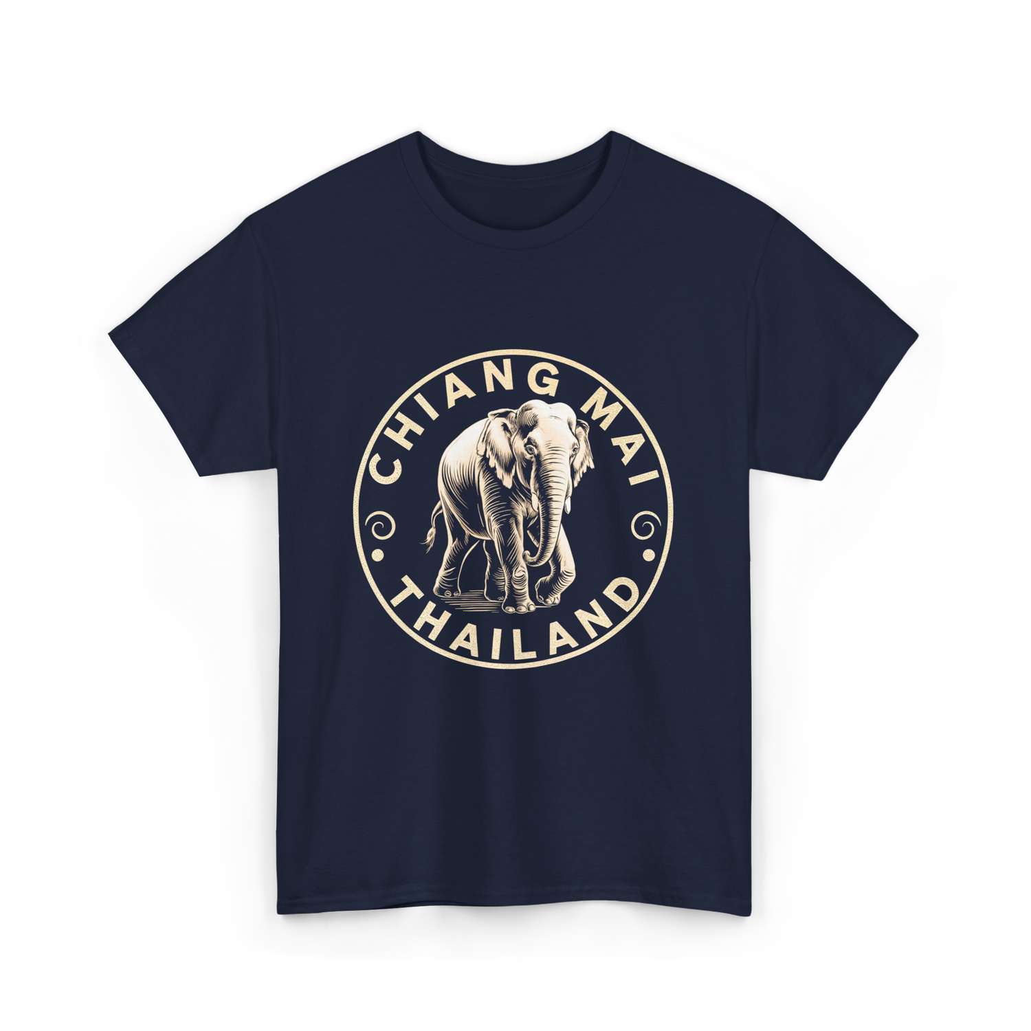 Chiang Mai Thailand Elephant T-Shirt - Navy