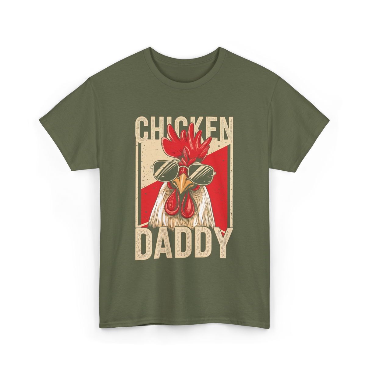 Chicken Daddy Rooster T-Shirt - Military Green
