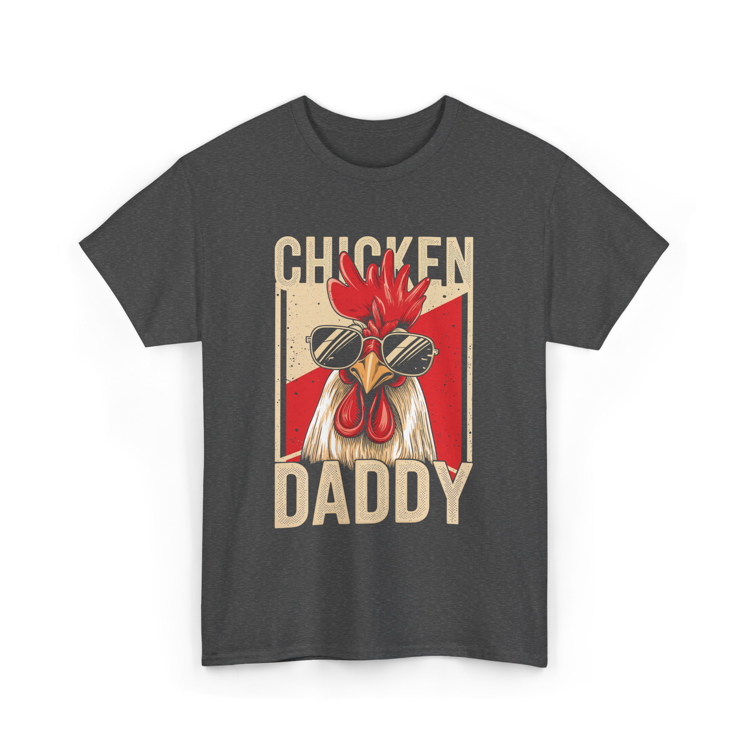 Chicken Daddy Rooster T-Shirt - Dark Heather