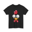 Chicken Face Rooster Poultry Costume T-Shirt - Black