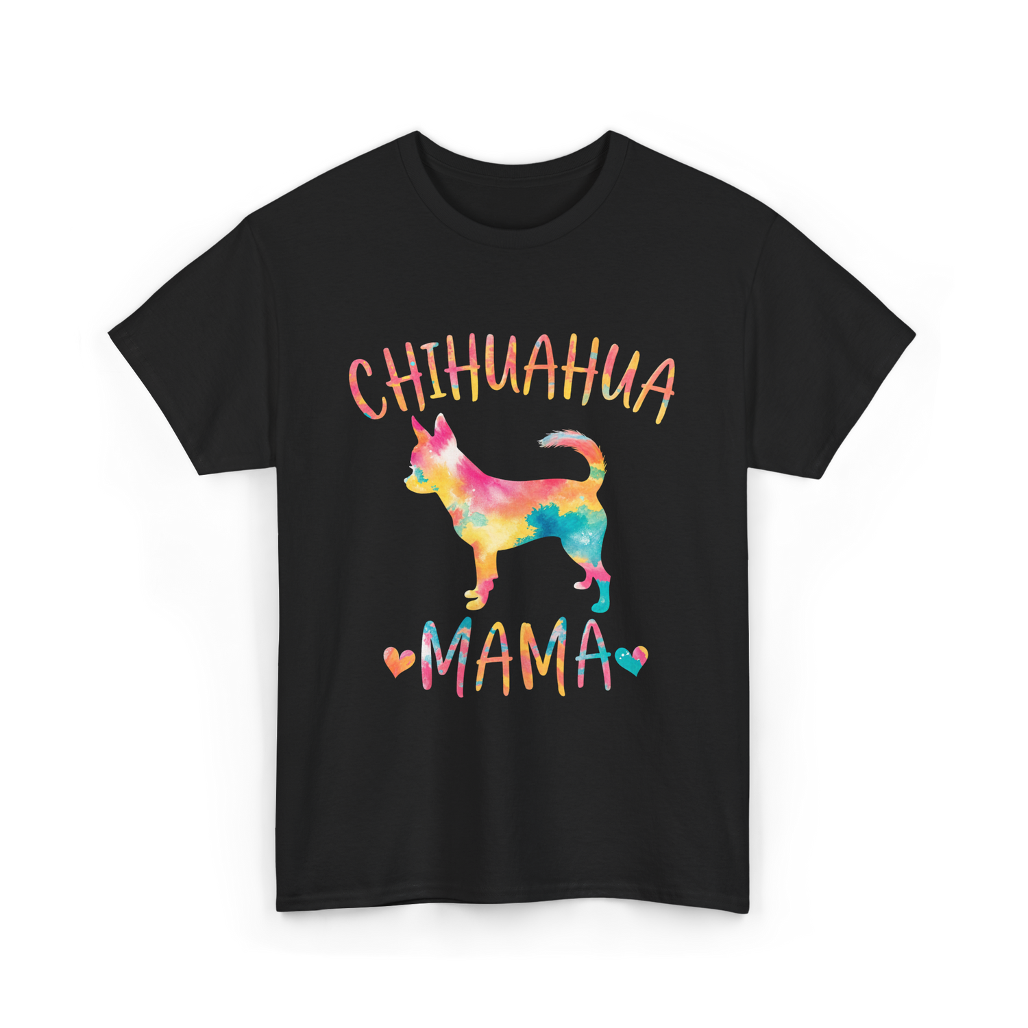 Chihuahua Mama Colorful Dog Mom T-Shirt - Black
