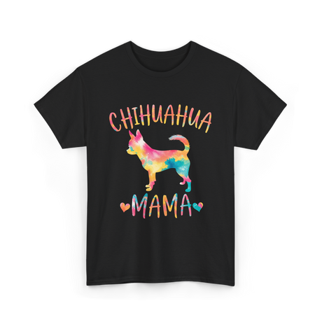 Chihuahua Mama Colorful Dog Mom T-Shirt - Black