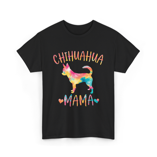 Chihuahua Mama Colorful Dog Mom T-Shirt - Black