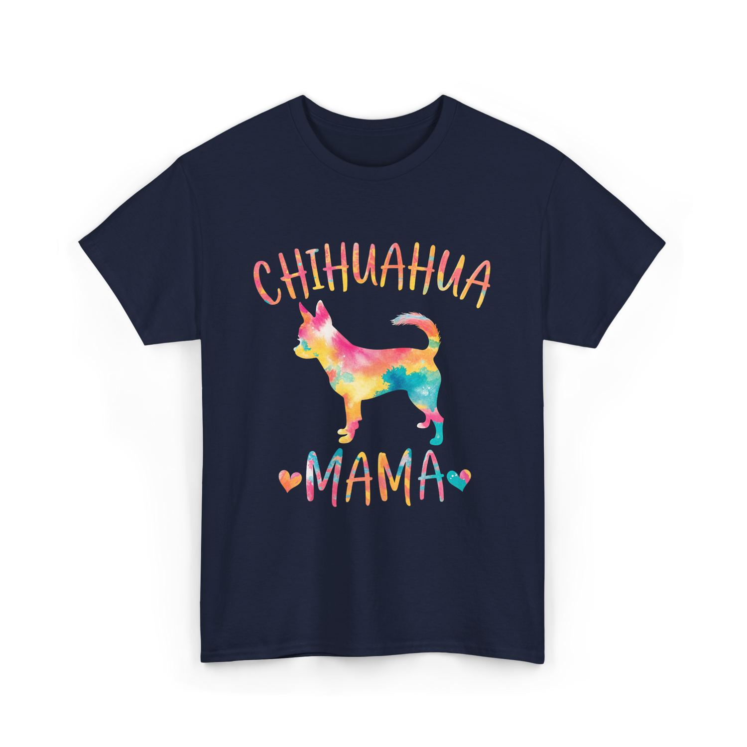 Chihuahua Mama Colorful Dog Mom T-Shirt - Navy