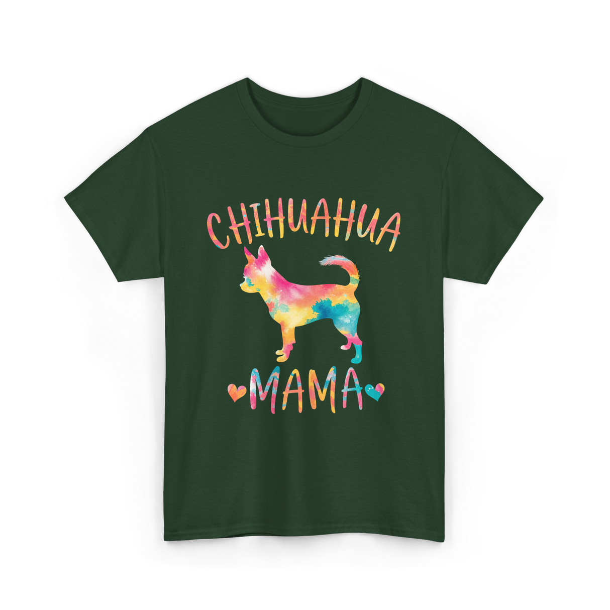 Chihuahua Mama Colorful Dog Mom T-Shirt - Forest Green