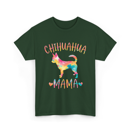 Chihuahua Mama Colorful Dog Mom T-Shirt - Forest Green