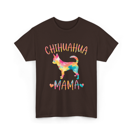 Chihuahua Mama Colorful Dog Mom T-Shirt - Dark Chocolate