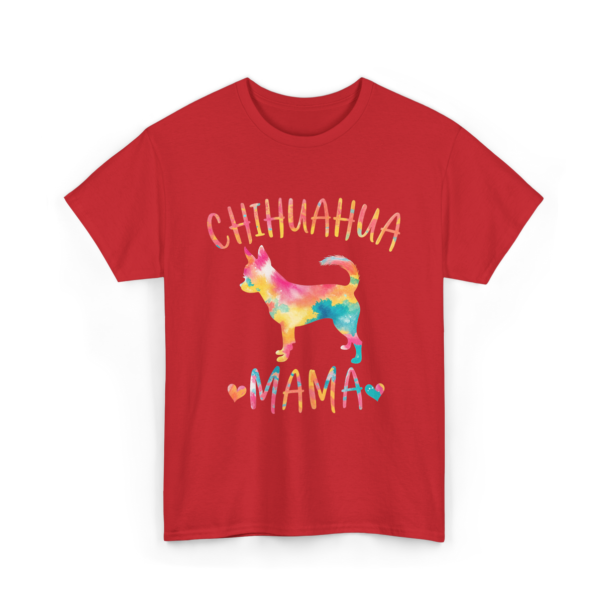 Chihuahua Mama Colorful Dog Mom T-Shirt - Red