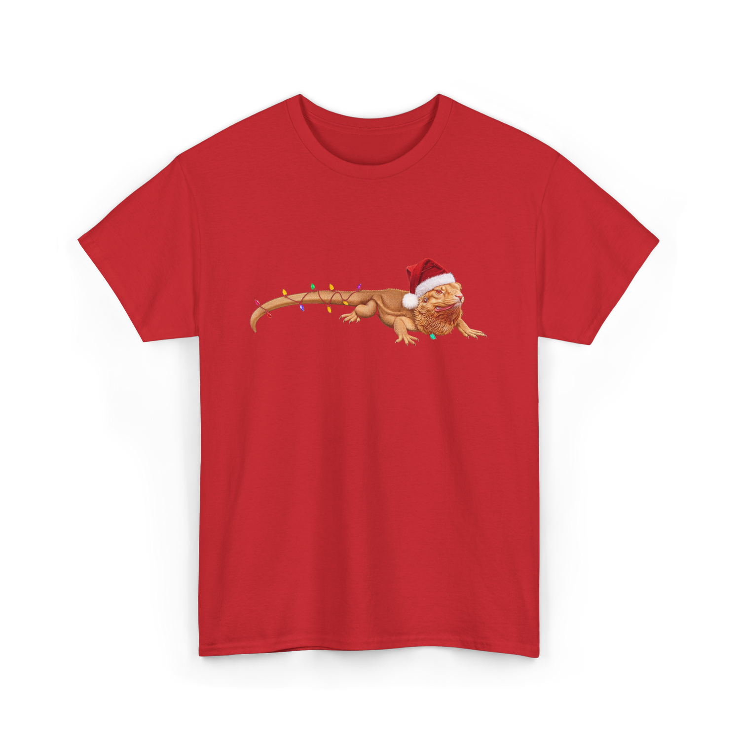 Christmas Bearded Dragon Reptile Celebration T-Shirt - Red