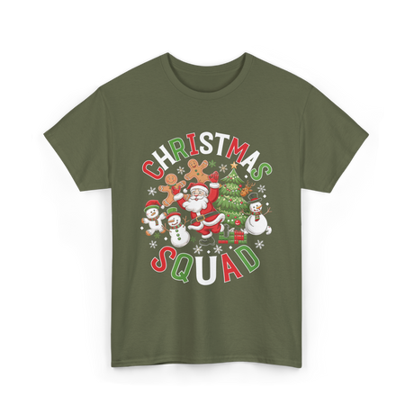 Christmas Squad Holiday Season T-Shirt - Military Green