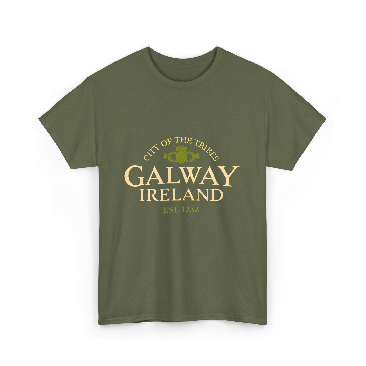 City of the Tribes Galway Ireland T-Shirt - Military Green