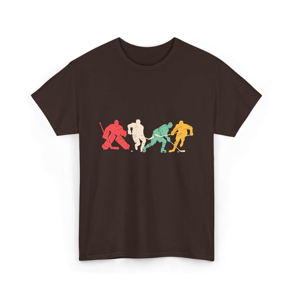Classic Vintage Style Hockey T-Shirt - Dark Chocolate