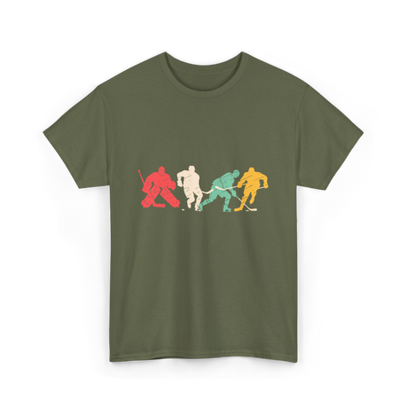Classic Vintage Style Hockey T-Shirt - Military Green