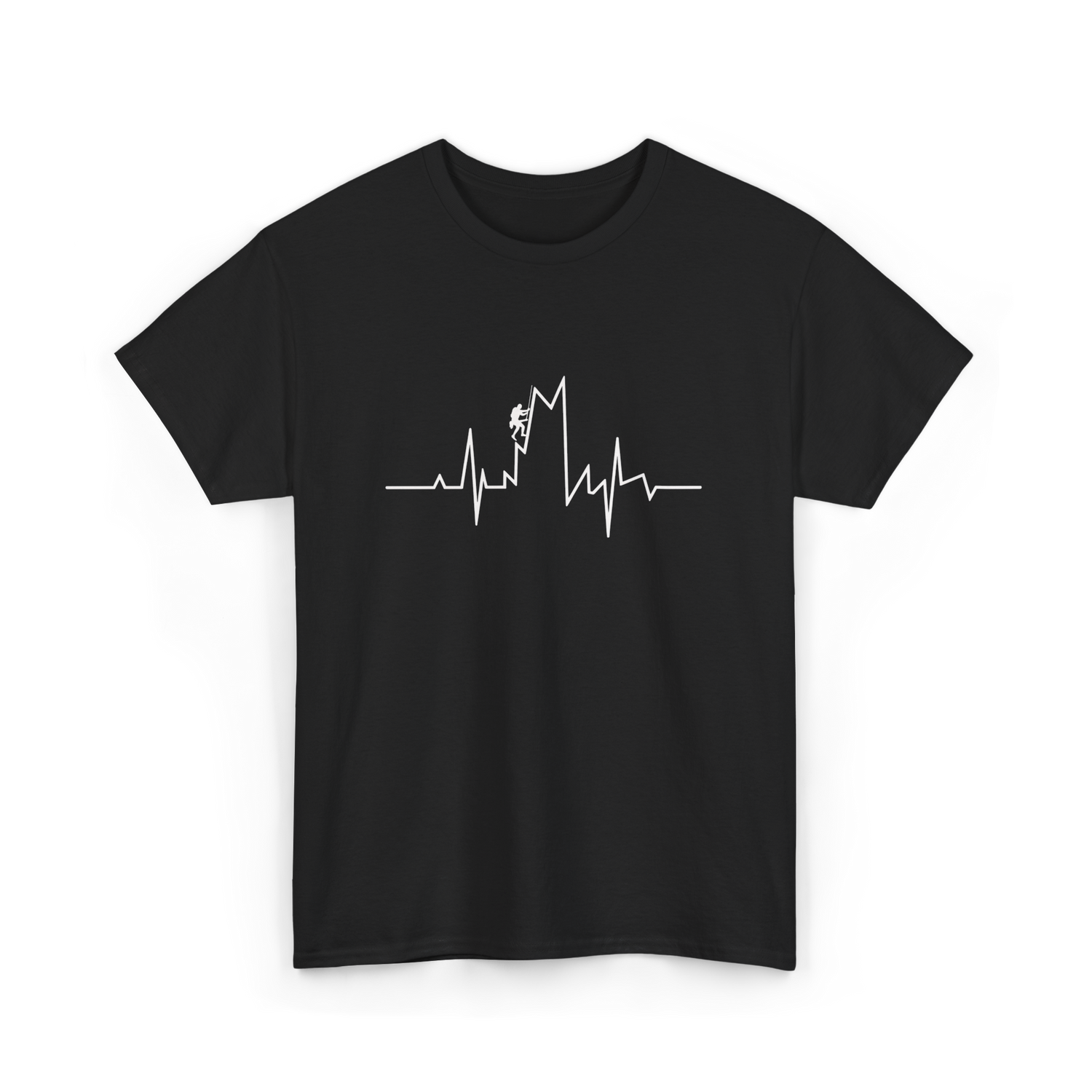 Climb Higher Rock Climbing EKG T-Shirt - Black