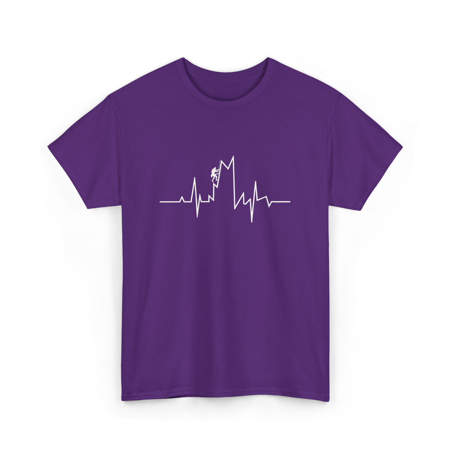 Climb Higher Rock Climbing EKG T-Shirt - Purple