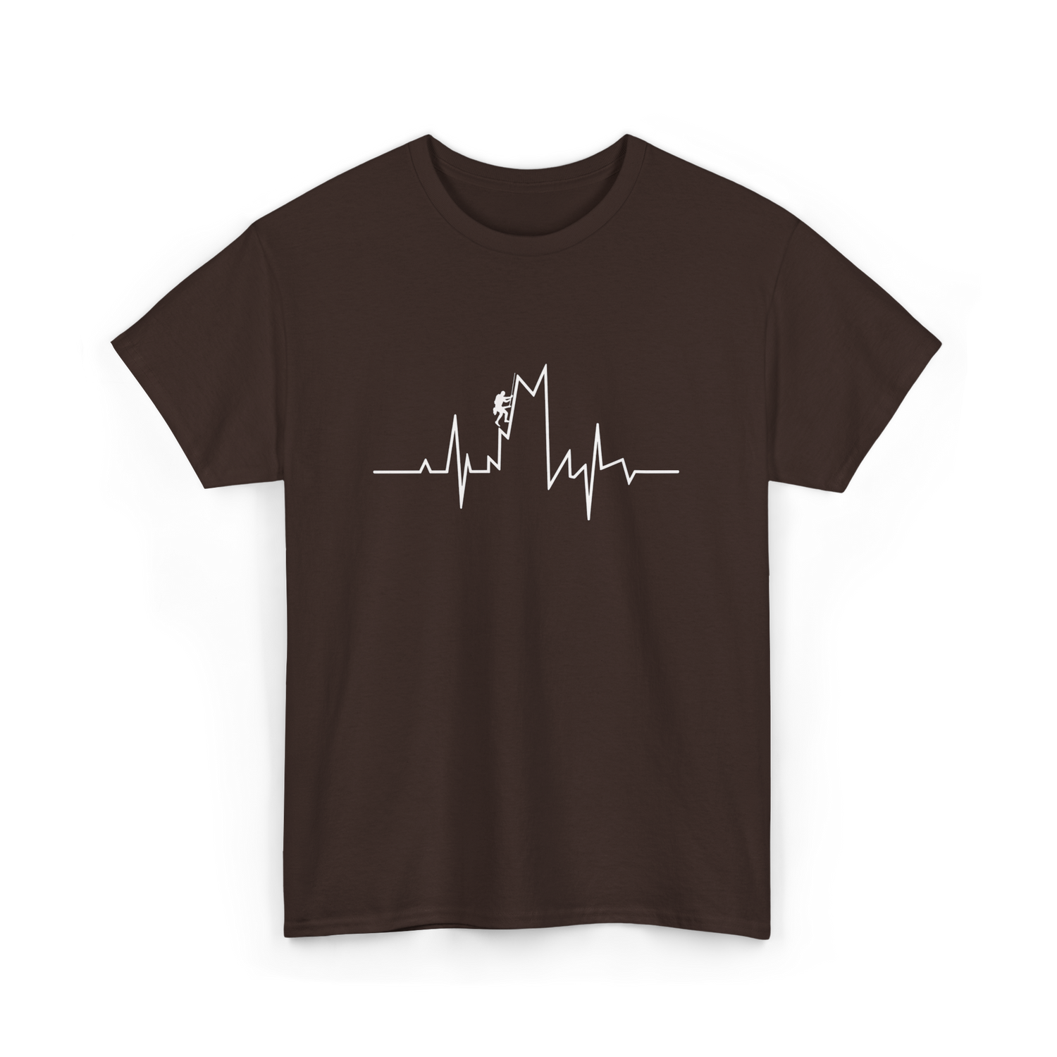 Climb Higher Rock Climbing EKG T-Shirt - Dark Chocolate