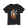 Clock Gear Butterfly Steampunk Design T-Shirt - Black