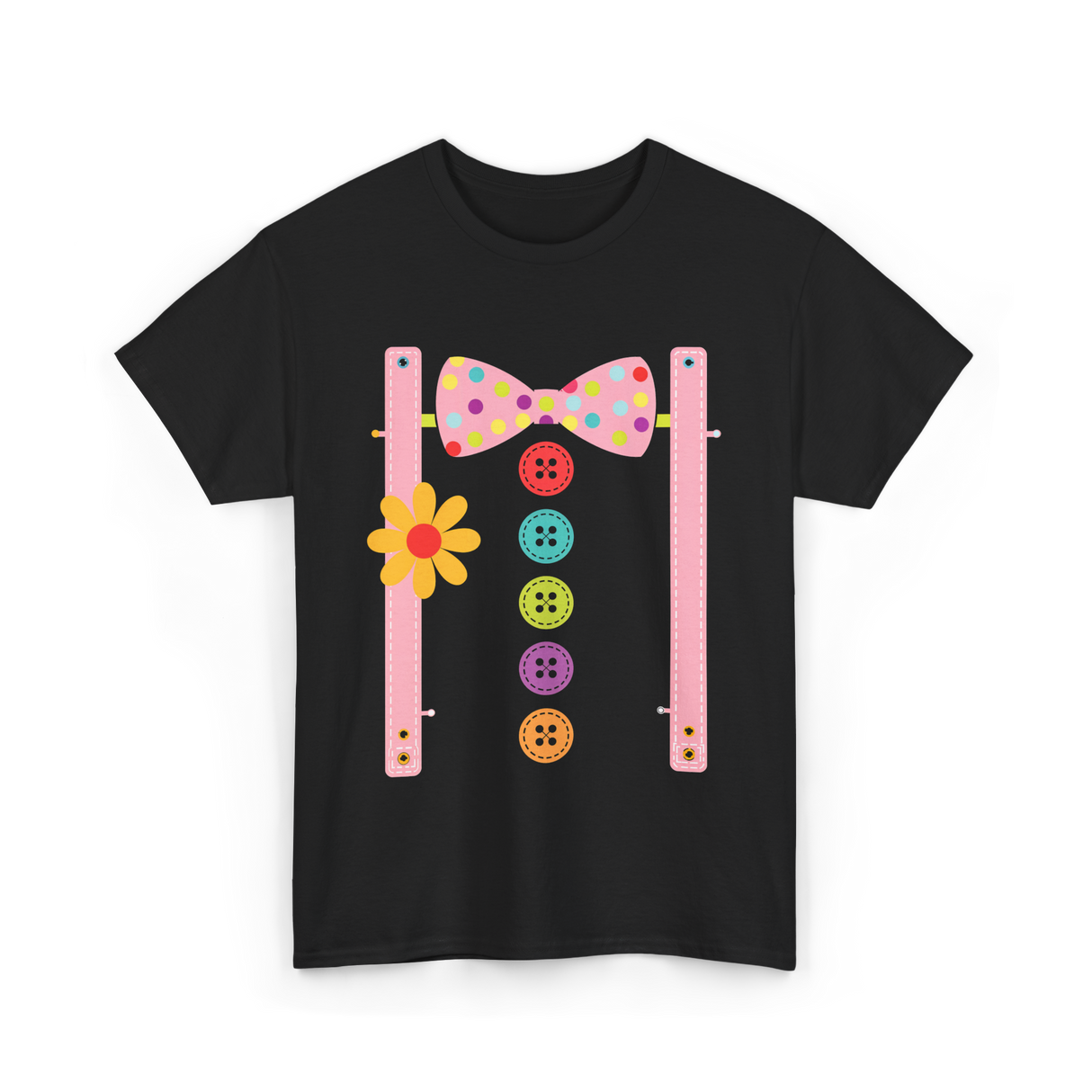 Clown Bow Tie Costume Clown T-Shirt - Black