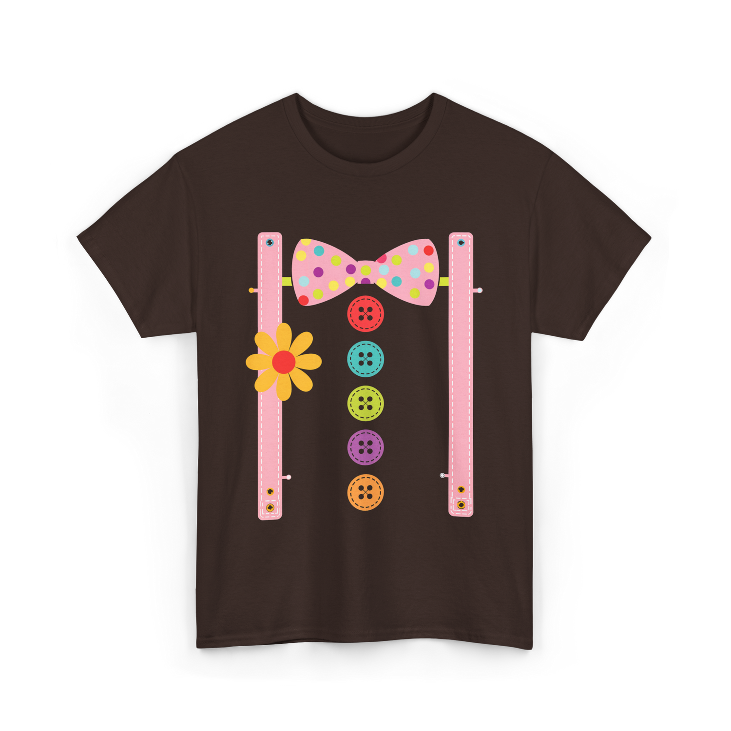 Clown Bow Tie Costume Clown T-Shirt - Dark Chocolate