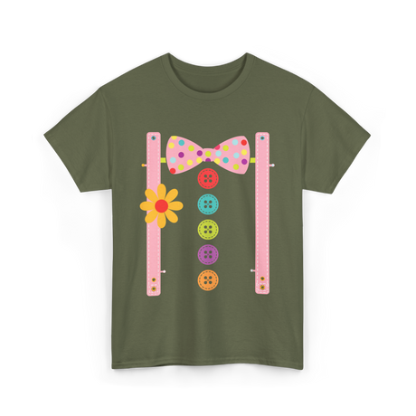 Clown Bow Tie Costume Clown T-Shirt - Military Green