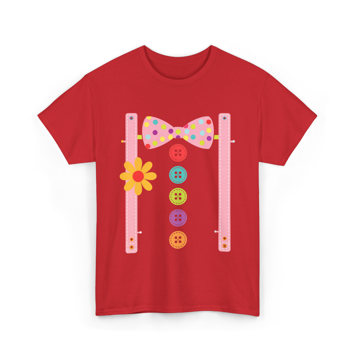 Clown Bow Tie Costume Clown T-Shirt - Red