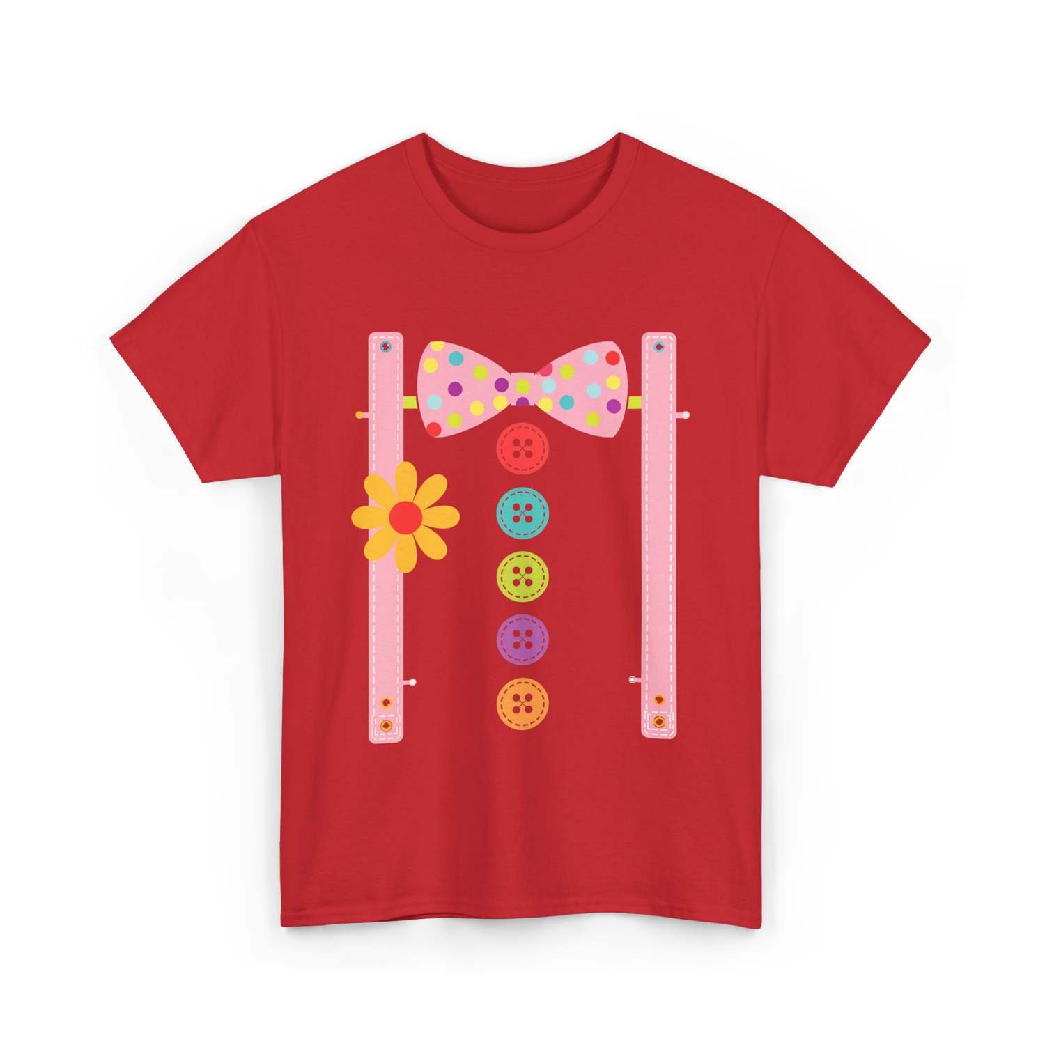 Clown Bow Tie Costume Clown T-Shirt - Red