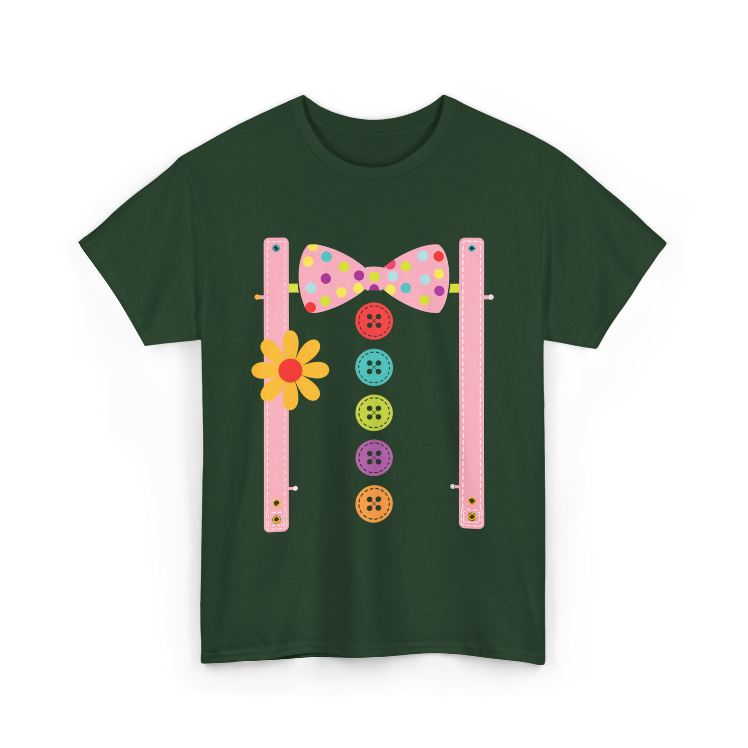 Clown Bow Tie Costume Clown T-Shirt - Forest Green