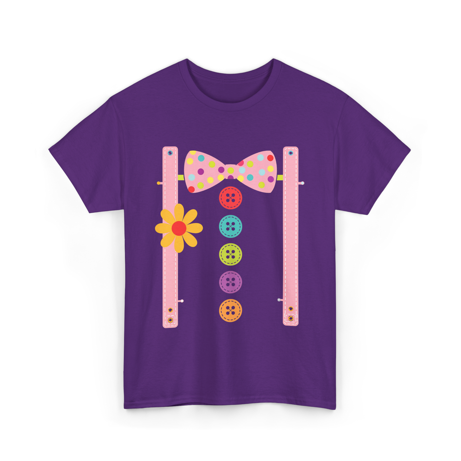 Clown Bow Tie Costume Clown T-Shirt - Purple