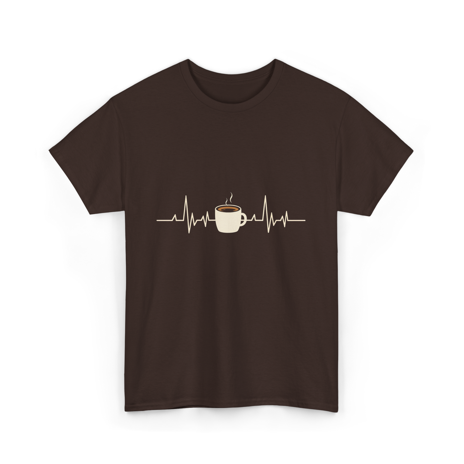 Coffee Heartbeat Coffee Drink T-Shirt - Dark Chocolate