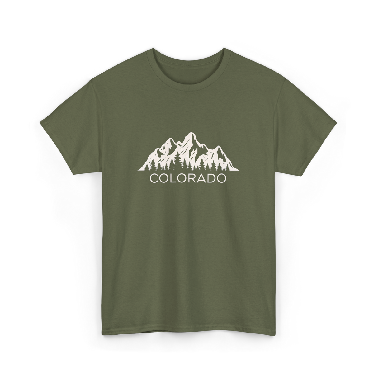 Colorado Mountains Colorado T-Shirt - Military Green