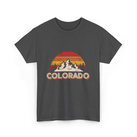 Colorado Retro Mountains Nature Hiking T-Shirt - Dark Heather
