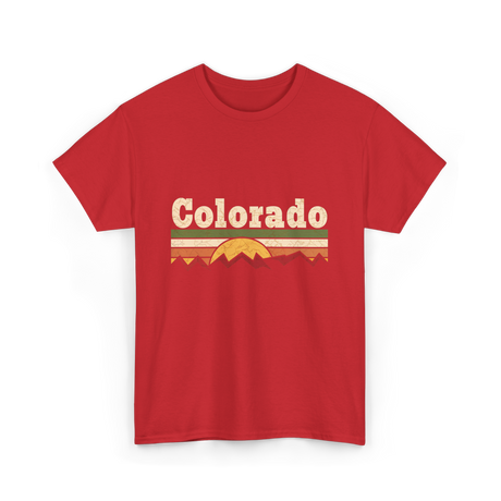 Colorado Vintage Retro Mountains T-Shirt - Red