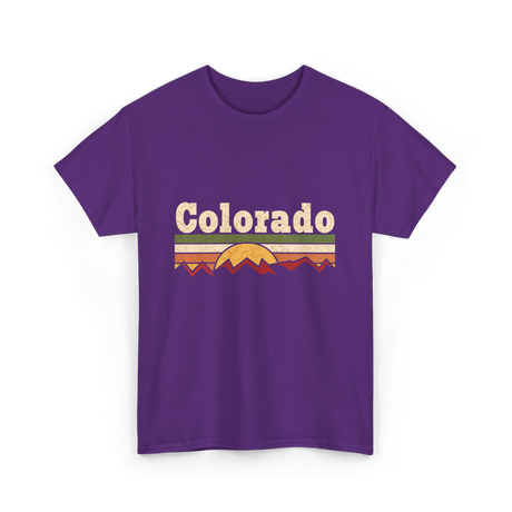 Colorado Vintage Retro Mountains T-Shirt - Purple