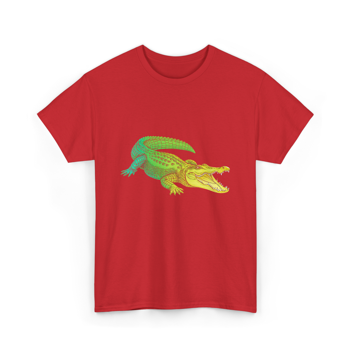 Colorful Alligator Reptile T-Shirt - Red