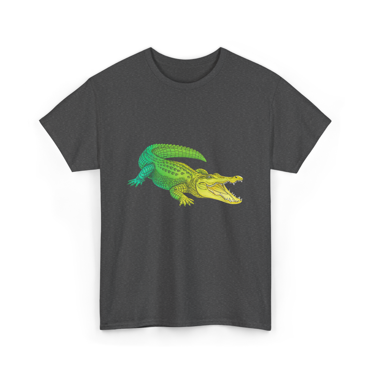 Colorful Alligator Reptile T-Shirt - Dark Heather